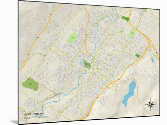 Political Map of Scranton, PA-null-Mounted Art Print