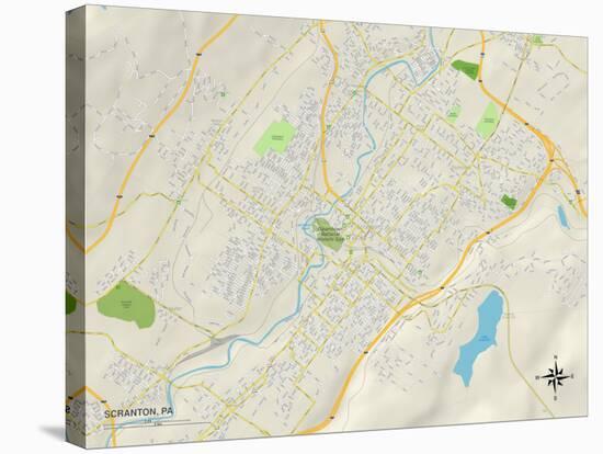 Political Map of Scranton, PA-null-Stretched Canvas