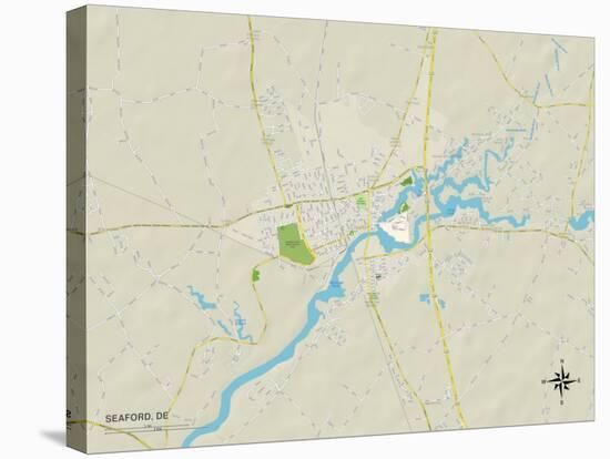 Political Map of Seaford, DE-null-Stretched Canvas