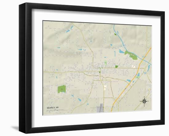 Political Map of Searcy, AR-null-Framed Art Print