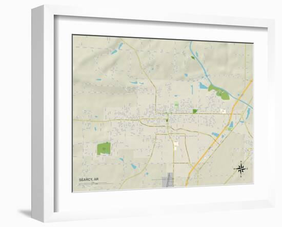 Political Map of Searcy, AR-null-Framed Art Print