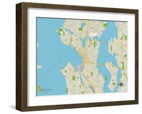 Political Map of Seattle, WA-null-Framed Art Print