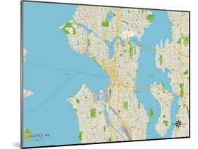 Political Map of Seattle, WA-null-Mounted Art Print