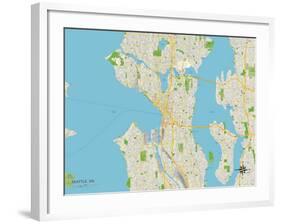Political Map of Seattle, WA-null-Framed Art Print