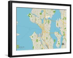 Political Map of Seattle, WA-null-Framed Art Print