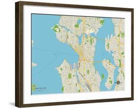 Political Map of Seattle, WA-null-Framed Art Print