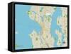 Political Map of Seattle, WA-null-Framed Stretched Canvas