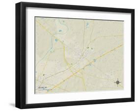 Political Map of Selma, NC-null-Framed Art Print