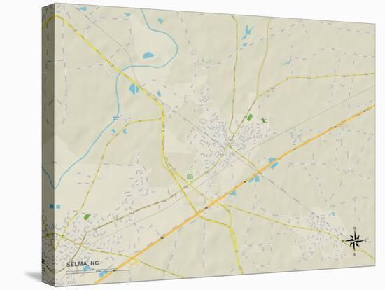 Political Map of Selma, NC-null-Stretched Canvas