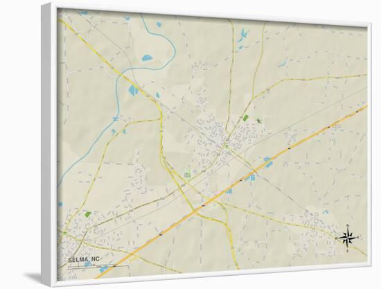 Political Map of Selma, NC-null-Framed Art Print