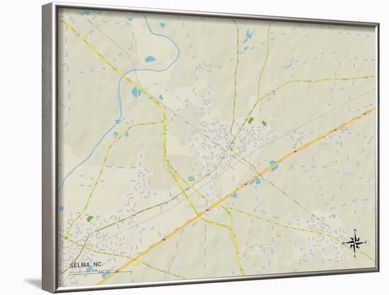 Political Map of Selma, NC-null-Framed Art Print