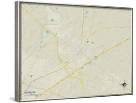 Political Map of Selma, NC-null-Framed Art Print