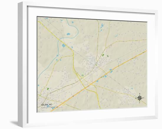 Political Map of Selma, NC-null-Framed Art Print