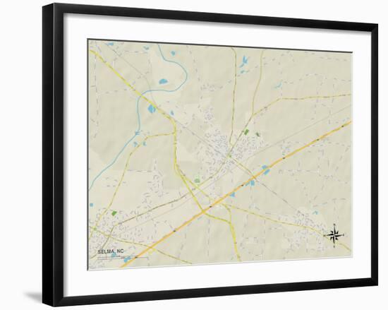 Political Map of Selma, NC-null-Framed Art Print