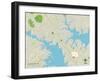 Political Map of Severna Park, MD-null-Framed Art Print