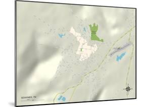 Political Map of Sewanee, TN-null-Mounted Art Print