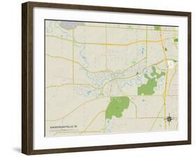 Political Map of Sheboygan Falls, WI-null-Framed Art Print