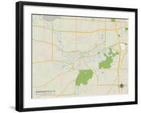 Political Map of Sheboygan Falls, WI-null-Framed Art Print