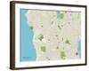 Political Map of Shoreline, WA-null-Framed Art Print