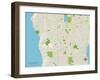 Political Map of Shoreline, WA-null-Framed Art Print