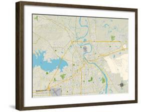 Political Map of Shreveport, LA-null-Framed Art Print