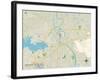 Political Map of Shreveport, LA-null-Framed Art Print