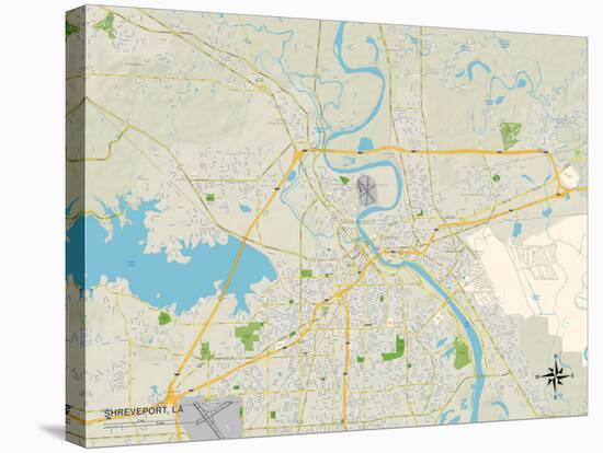 Political Map of Shreveport, LA-null-Stretched Canvas