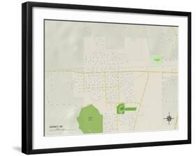 Political Map of Sidney, NE-null-Framed Art Print