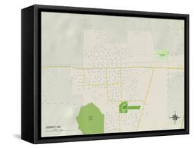 Political Map of Sidney, NE-null-Framed Stretched Canvas