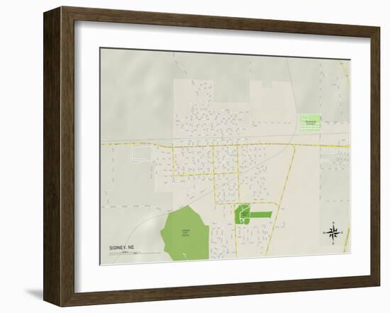 Political Map of Sidney, NE-null-Framed Art Print