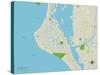 Political Map of Siesta Key, FL-null-Stretched Canvas