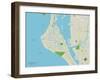 Political Map of Siesta Key, FL-null-Framed Art Print