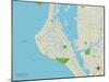 Political Map of Siesta Key, FL-null-Mounted Art Print