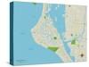 Political Map of Siesta Key, FL-null-Stretched Canvas