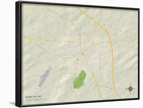 Political Map of Siler City, NC-null-Framed Art Print