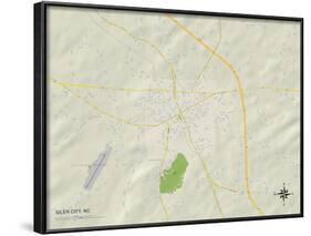 Political Map of Siler City, NC-null-Framed Art Print