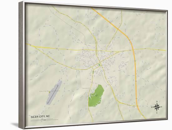 Political Map of Siler City, NC-null-Framed Art Print