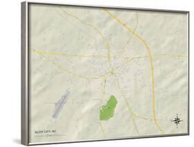 Political Map of Siler City, NC-null-Framed Art Print