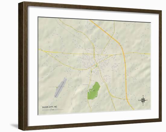 Political Map of Siler City, NC-null-Framed Art Print