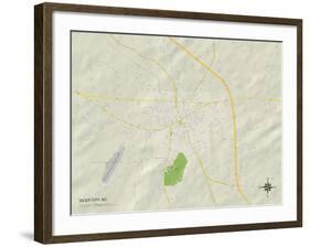 Political Map of Siler City, NC-null-Framed Art Print