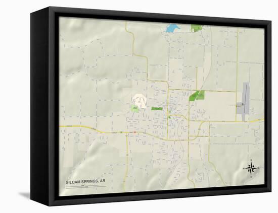 Political Map of Siloam Springs, AR-null-Framed Stretched Canvas