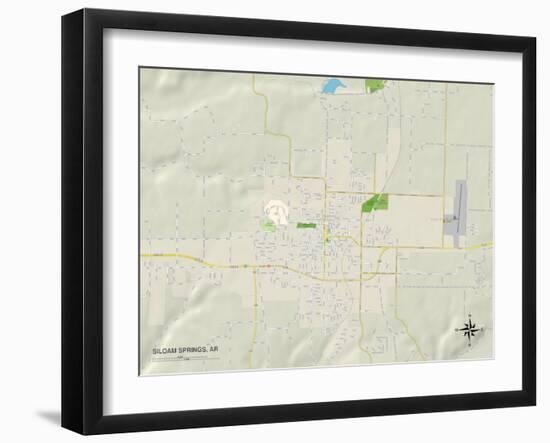 Political Map of Siloam Springs, AR-null-Framed Art Print