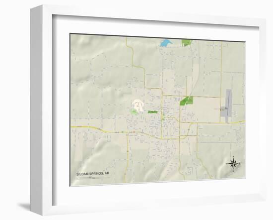 Political Map of Siloam Springs, AR-null-Framed Art Print