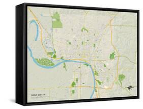 Political Map of Sioux City, IA-null-Framed Stretched Canvas