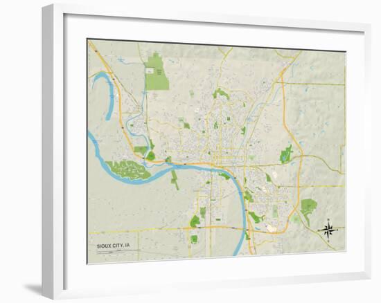 Political Map of Sioux City, IA-null-Framed Art Print