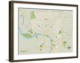 Political Map of Sioux City, IA-null-Framed Art Print