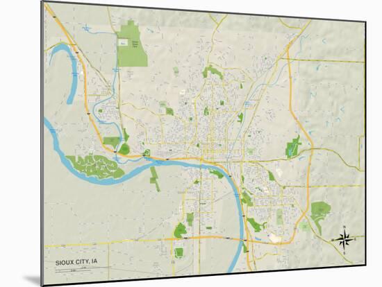 Political Map of Sioux City, IA-null-Mounted Art Print