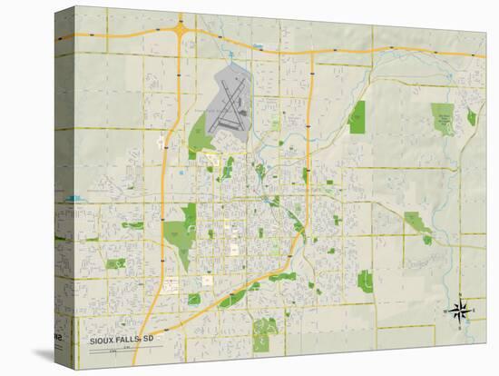 Political Map of Sioux Falls, SD-null-Stretched Canvas