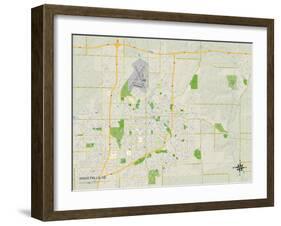 Political Map of Sioux Falls, SD-null-Framed Art Print