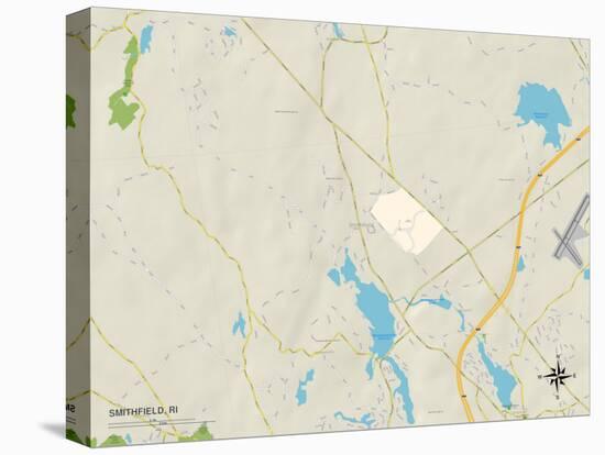 Political Map of Smithfield, RI-null-Stretched Canvas